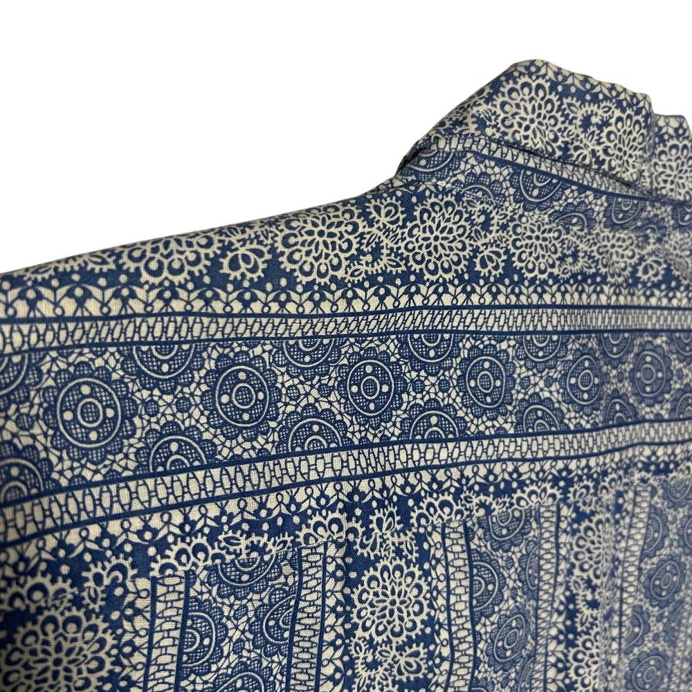 Vtg Sands Point Blue White Medallion Print Size 1… - image 7